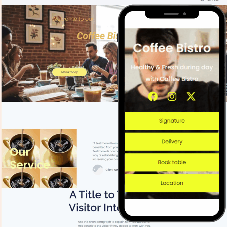 Food & Beverage – T13 : เทมเพลตเว็บไซต์ร้านกาแฟ พร้อมเมนูและระบบสั่งซื้อออนไลน์