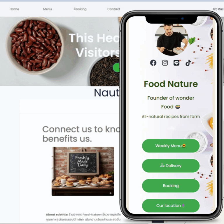 Food & Restaurant- T5 : เทมเพลตเว็บไซต์สำหรับร้านอาหาร/ คาเฟ่ / ร้านอาหารฟิวชั่น พร้อมเมนูออนไลน์